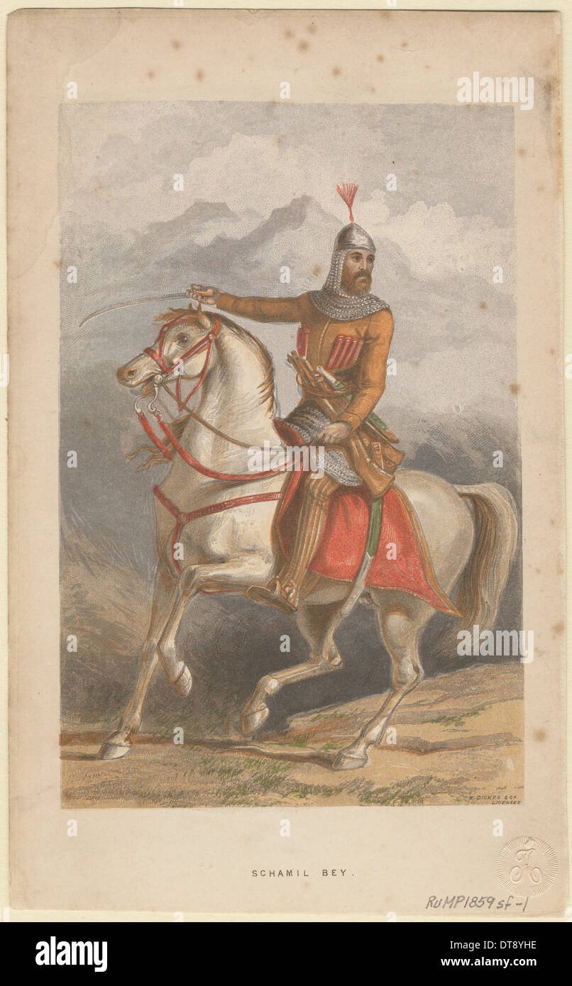 Imam Shamil (1797-1871). Artist: Dickes, William (1815-1892) Stock Photo