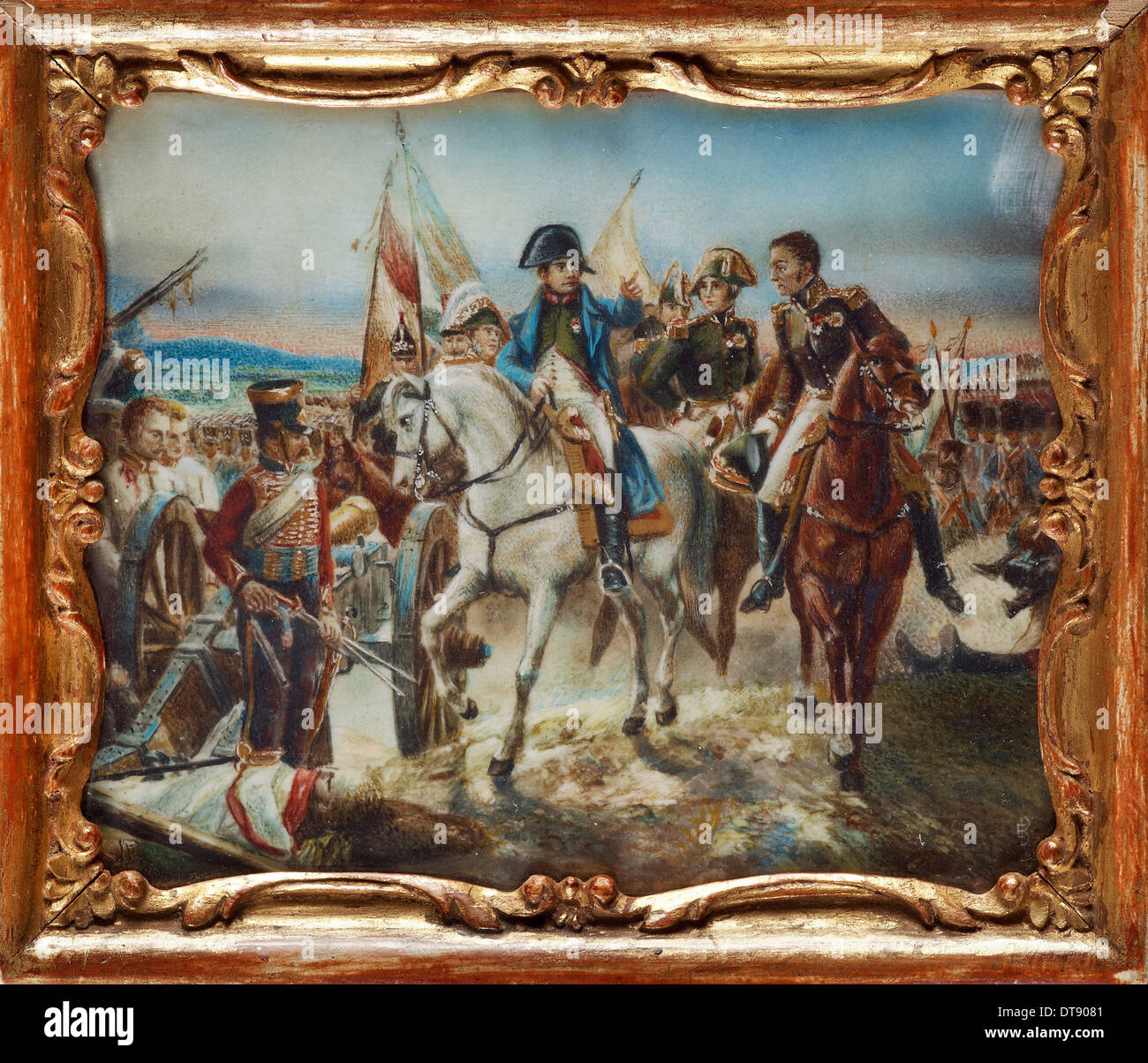 Napoleon at the Battle of Friedland. Artist: Vernet, Claude Joseph (1714-1789) Stock Photo