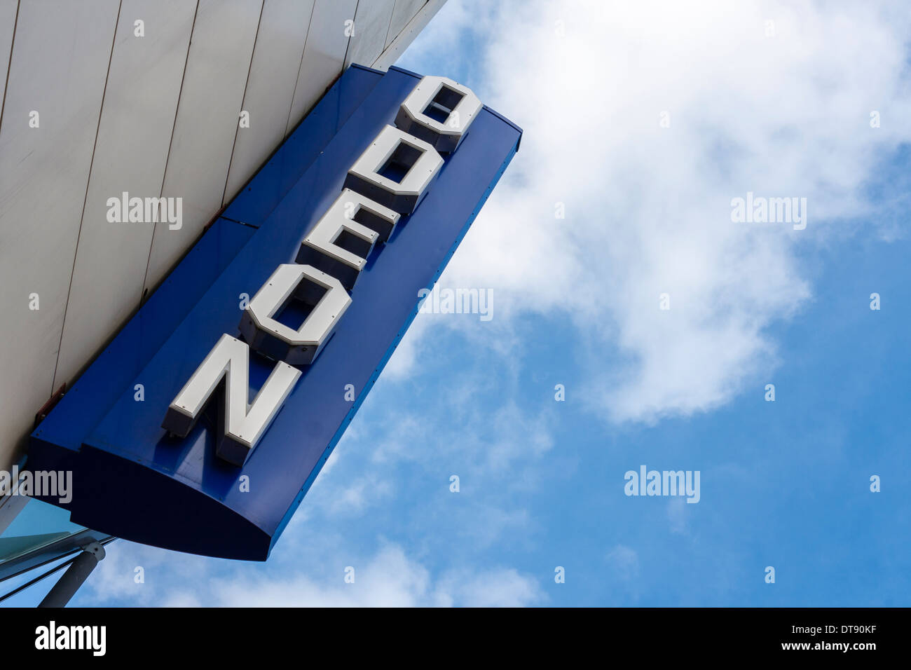 Odeon Cinema sign. Stock Photo