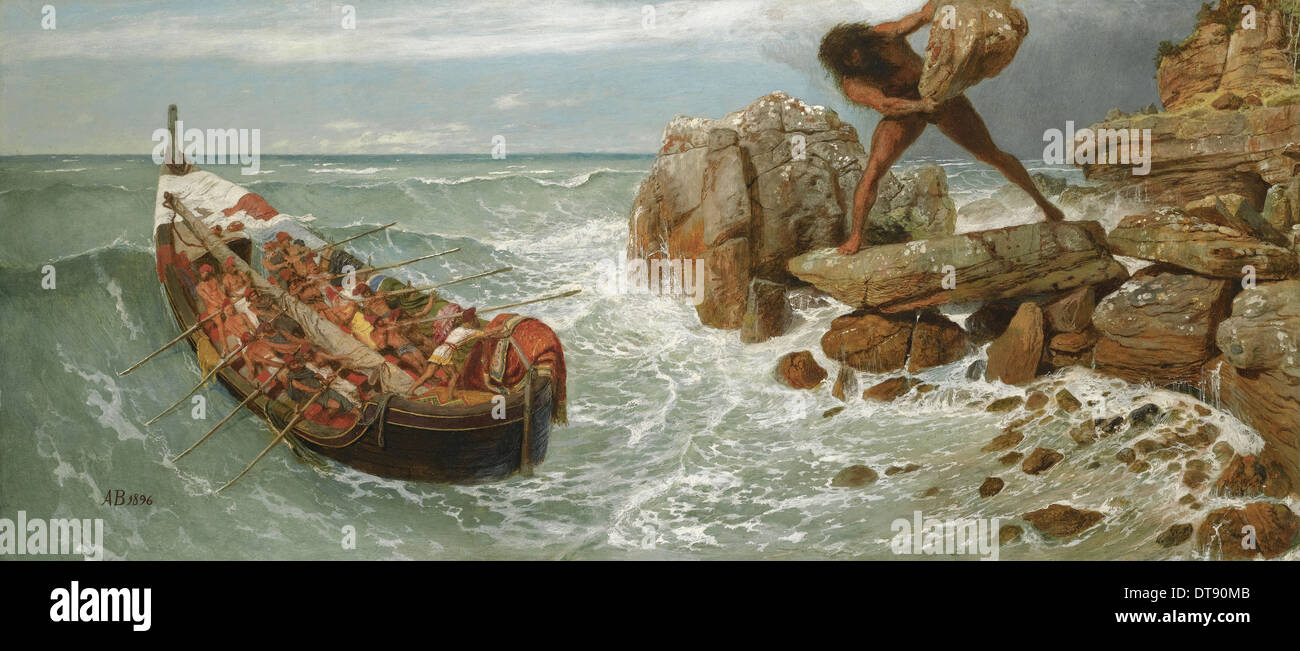Odysseus and Polyphemus, 1896. Artist: Böcklin, Arnold (1827-1901) Stock Photo