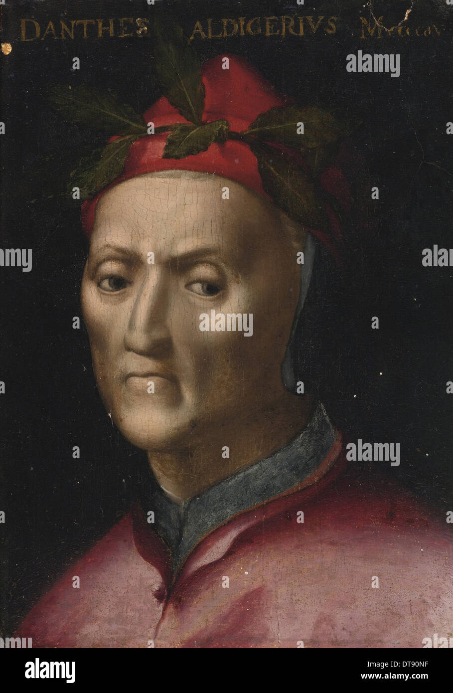 Portrait of Dante Alighieri (1265-1321). Artist: Italian, second half 16th cen. (ca. 1550-1600) Stock Photo