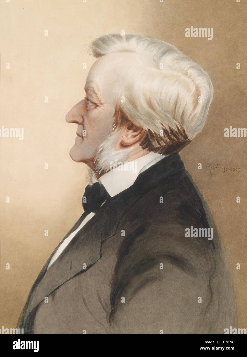 Portrait of the composer Richard Wagner (1813-1883), c. 1913. Artist: Diefenbach, Karl Wilhelm (1851-1913) Stock Photo