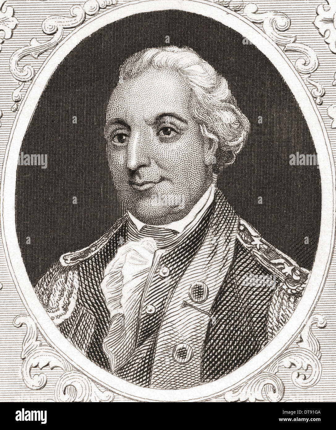 Johann von Robais, Baron de Kalb, 1721 – 1780. German-born French officer who served as a major general in the Continental Army Stock Photo