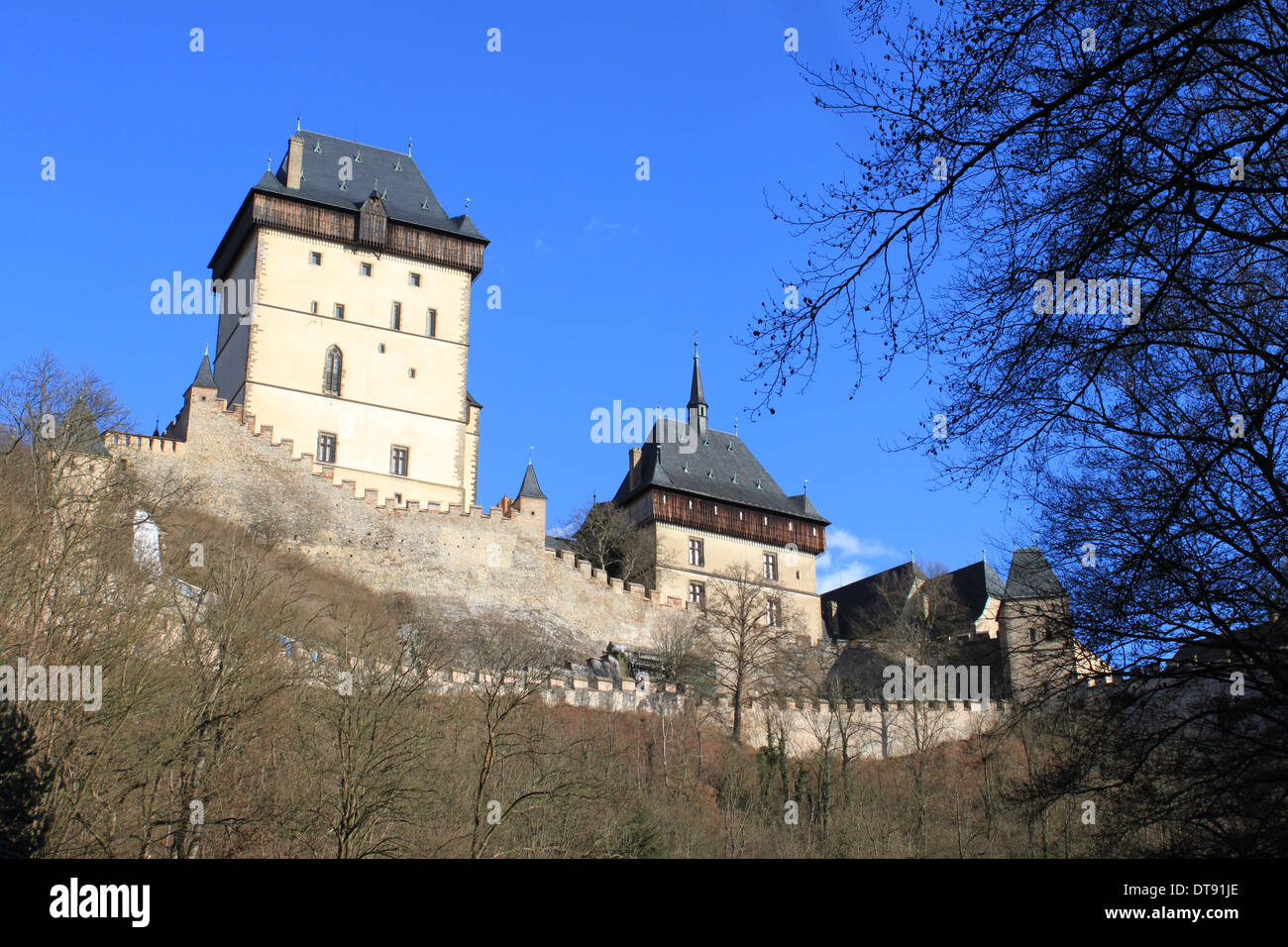 Karlstein Castle in Czech Republic, south of Prague Stock Photo