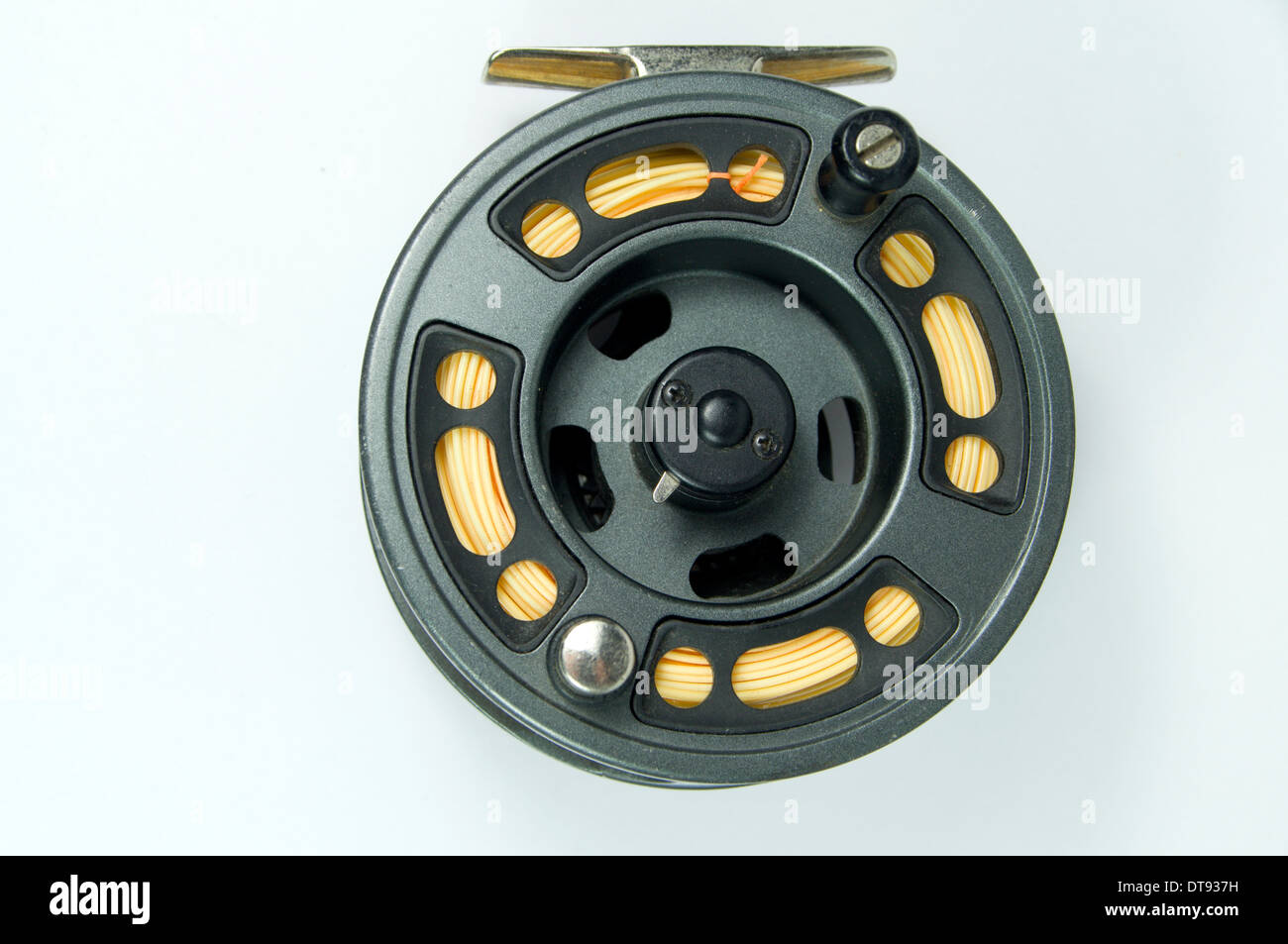 Greys Fly Fishing reel and line Stock Photo