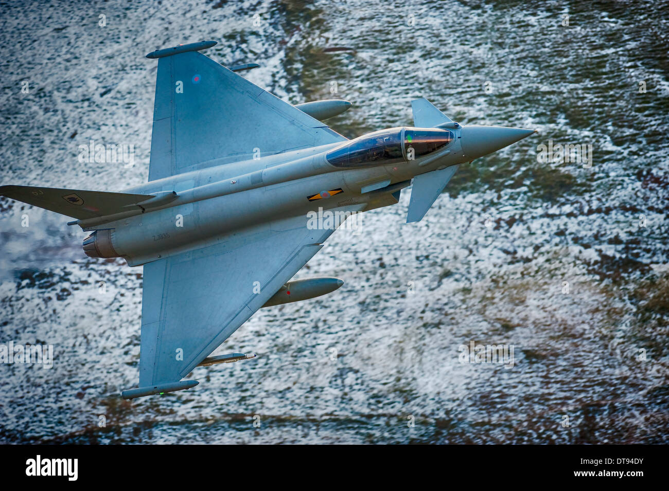 RAF Typhoon lowe level flying north wales Stock Photo