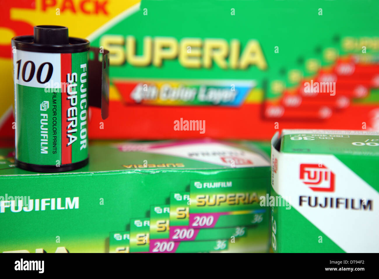 Fujifilm 35mm rolls of film Stock Photo