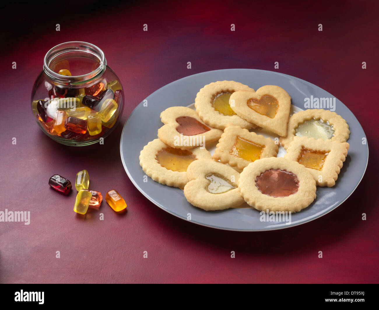 American Window pane cookies Stock Photo