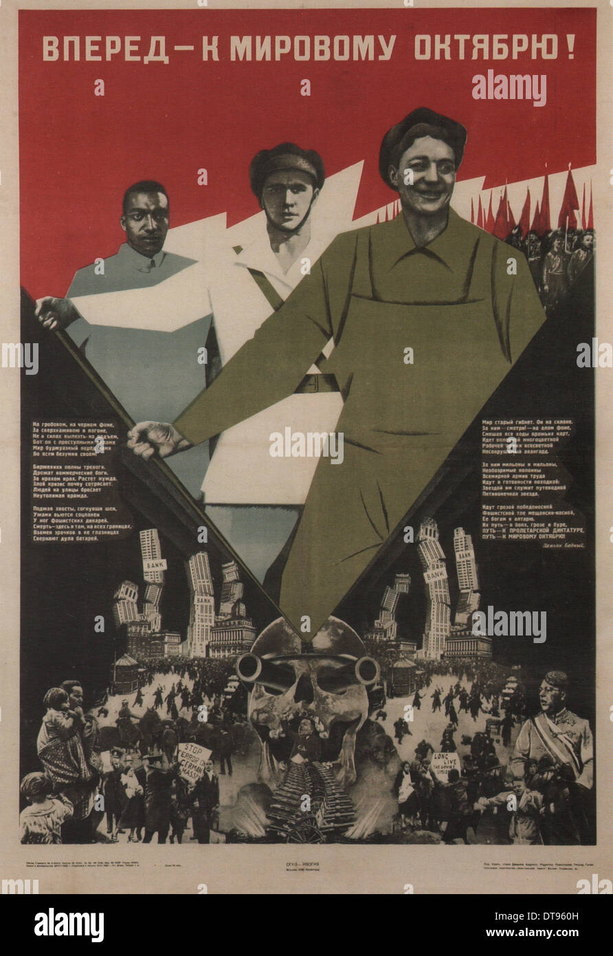 Forward world October!, 1933. Artist: Klinch (Petrushansky), Boris Grigoryevich (1892-1946) Stock Photo
