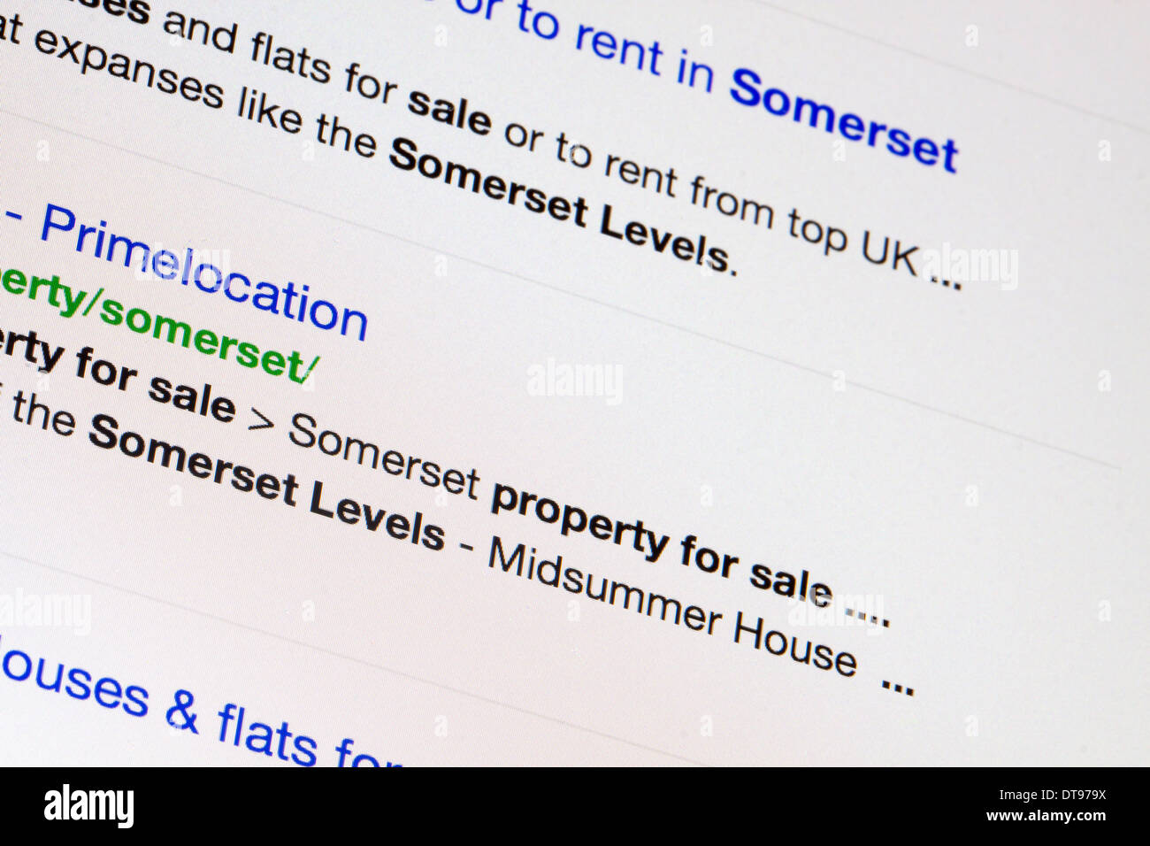 Properties for sale on the Somerset Levels as advertised on website, England, UK Stock Photo