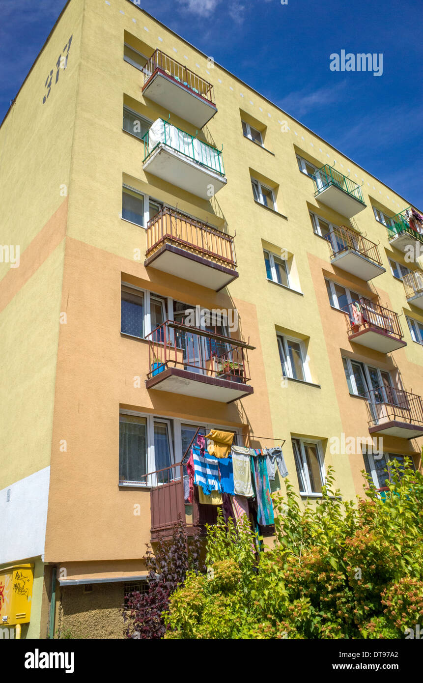 Blok Polish apartment building. Lodz Central Poland Stock Photo Alamy