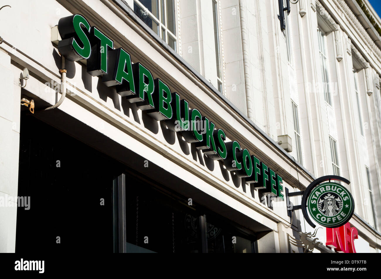 Starbucks Coffee shop, Cardiff city centre, Wales. Stock Photo