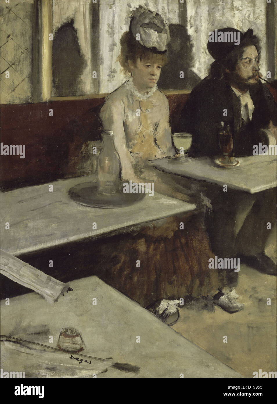In a Café (Absinthe), 1873. Artist: Degas, Edgar (1834-1917) Stock Photo