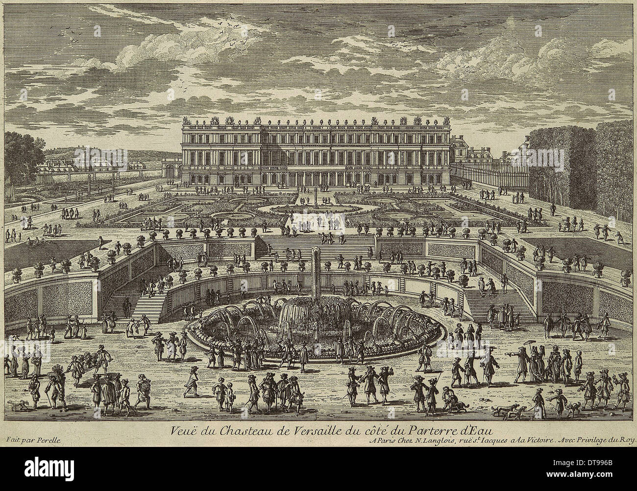 View of Versailles, garden facade, 1680s. Artist: Pérelle, Adam (1638-1695) Stock Photo
