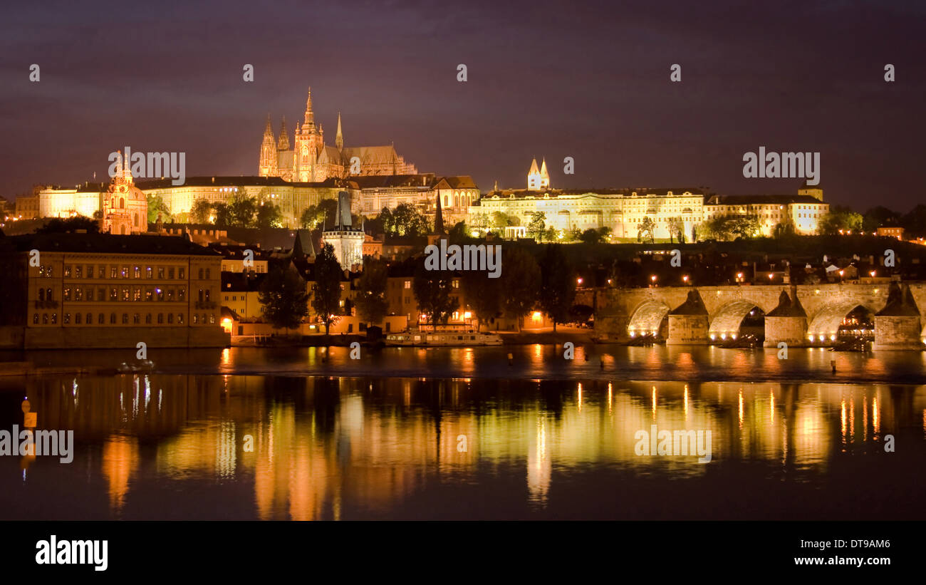 Prague in the night hires stock photography and images Alamy