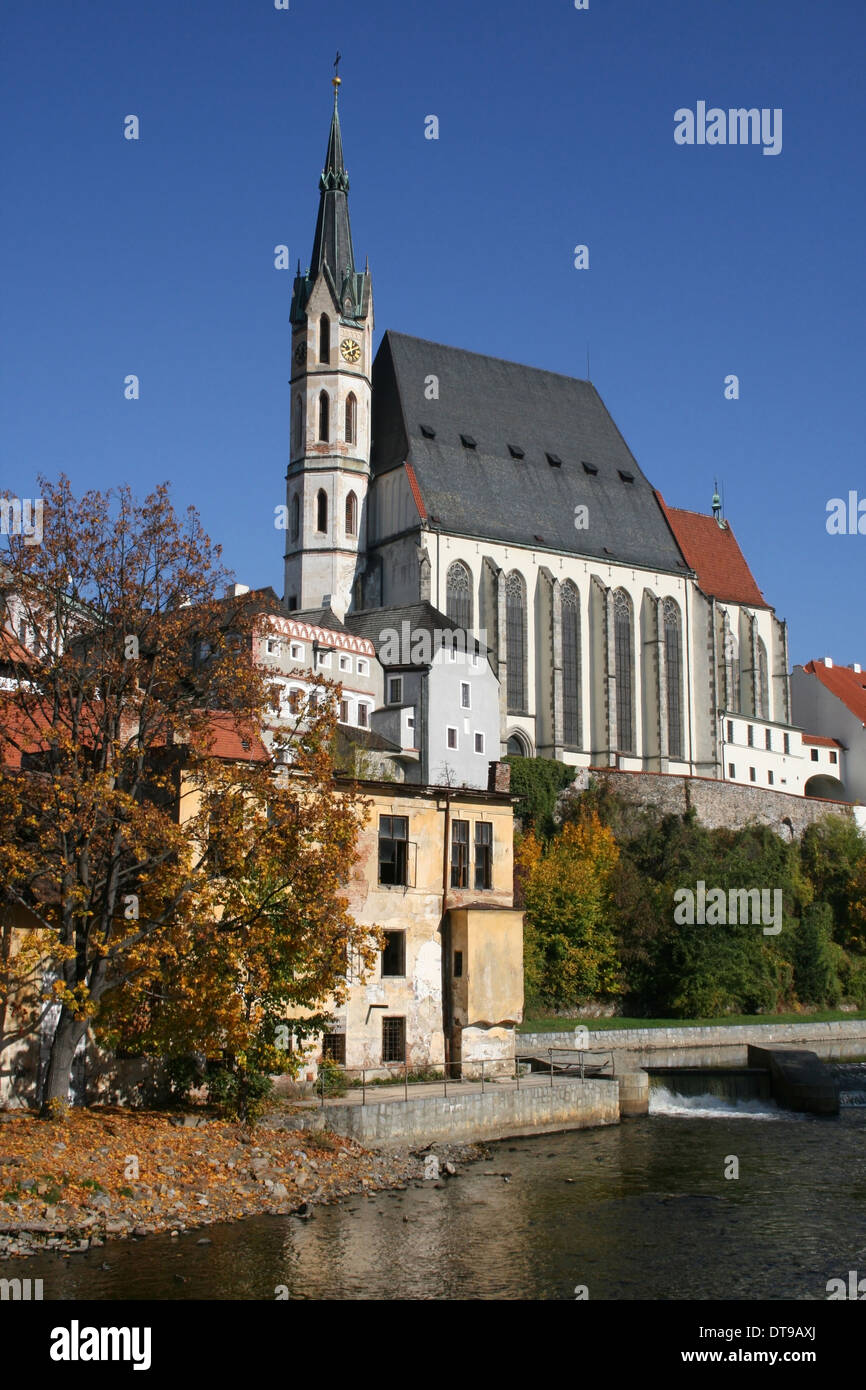 Saint Vitus church in Cesky Krumlov, Czech Republic. Stock Photo