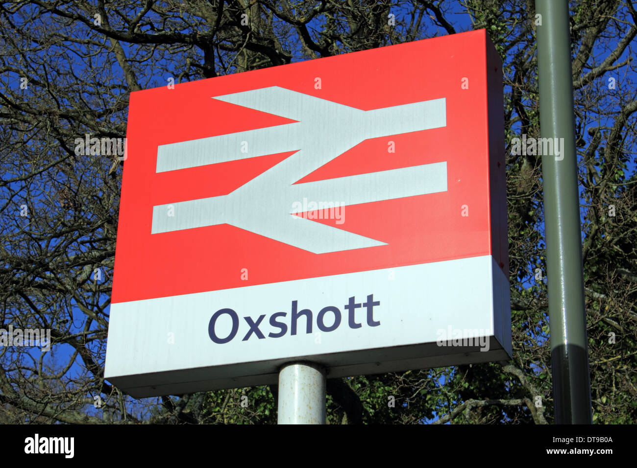 Oxshott railway in the Elmbridge commuter belt, Surrey, England, UK Stock Photo