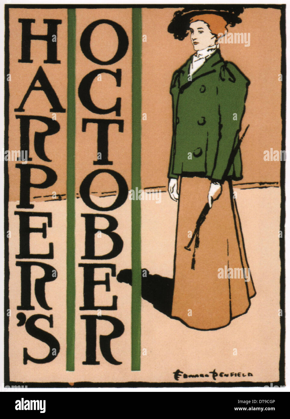 Harper's October, 1895. Artist: Penfield, Edward (1866-1925) Stock Photo