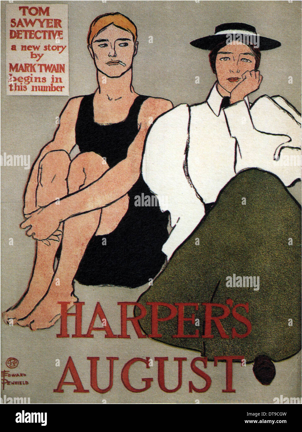 Harper's August, 1896. Artist: Penfield, Edward (1866-1925) Stock Photo