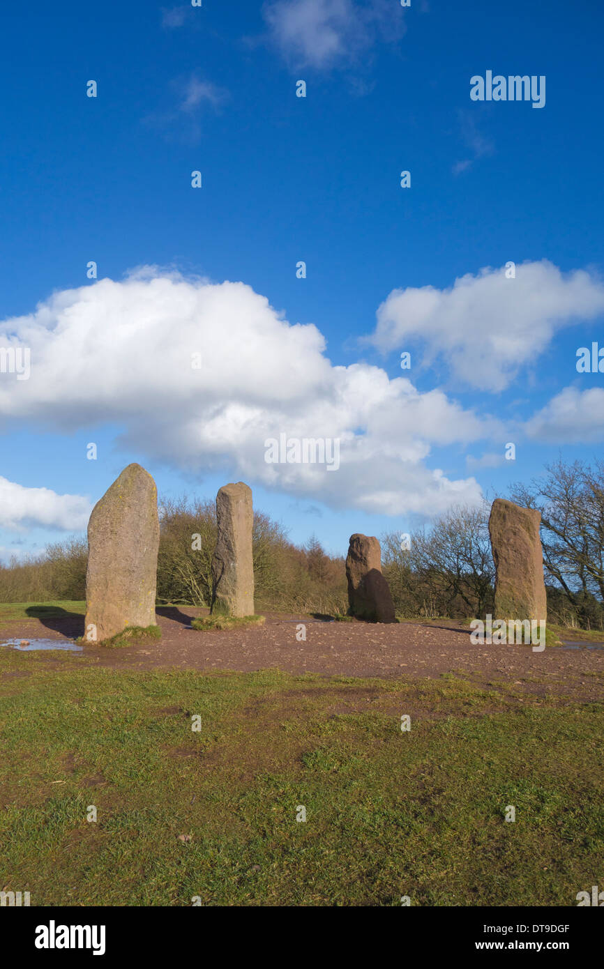 Four Stones at Clent Hills, Worcestershire, England, UK Stock Photo