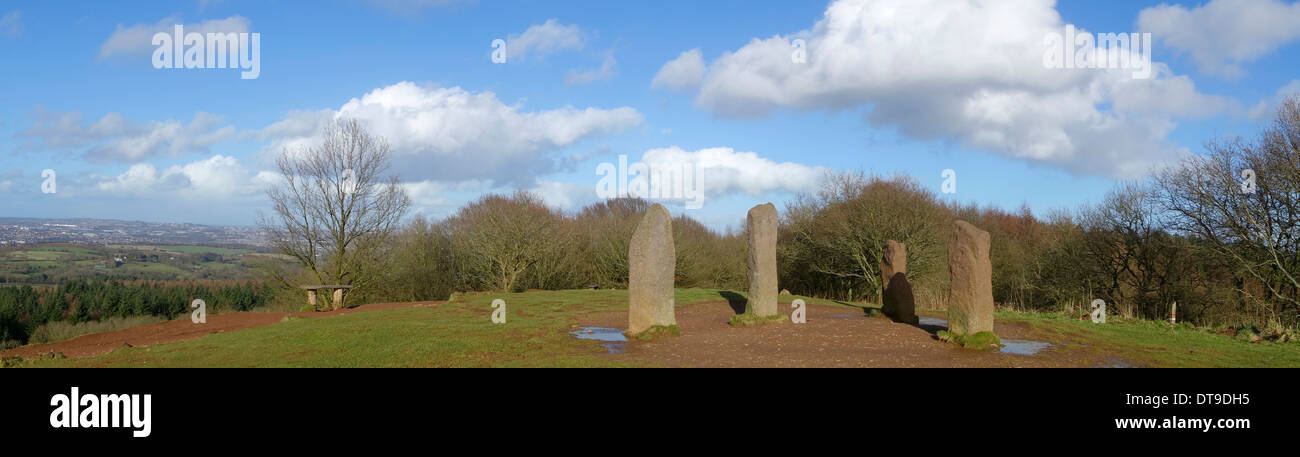 Four Stones at Clent Hills, Worcestershire, England, UK Stock Photo