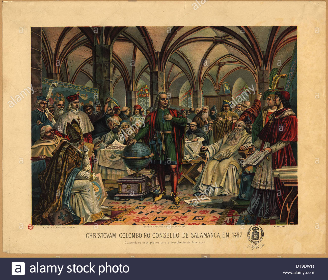 Christopher Columbus before the Council at Salamanca, 1487, um 1900-1904. Artist: Anonymous