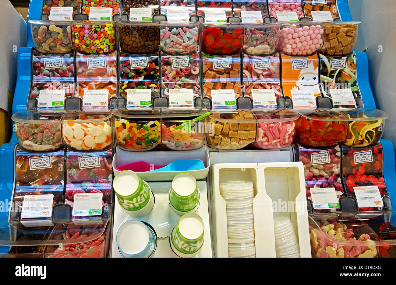 the pick & mix sweets section a uk supermarket Stock Photo