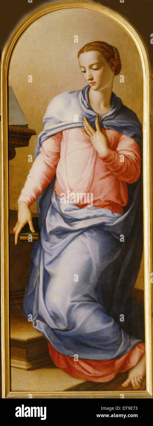 Virgin Annunciate, 1540-1545. Artist: Bronzino, Agnolo (1503-1572) Stock Photo