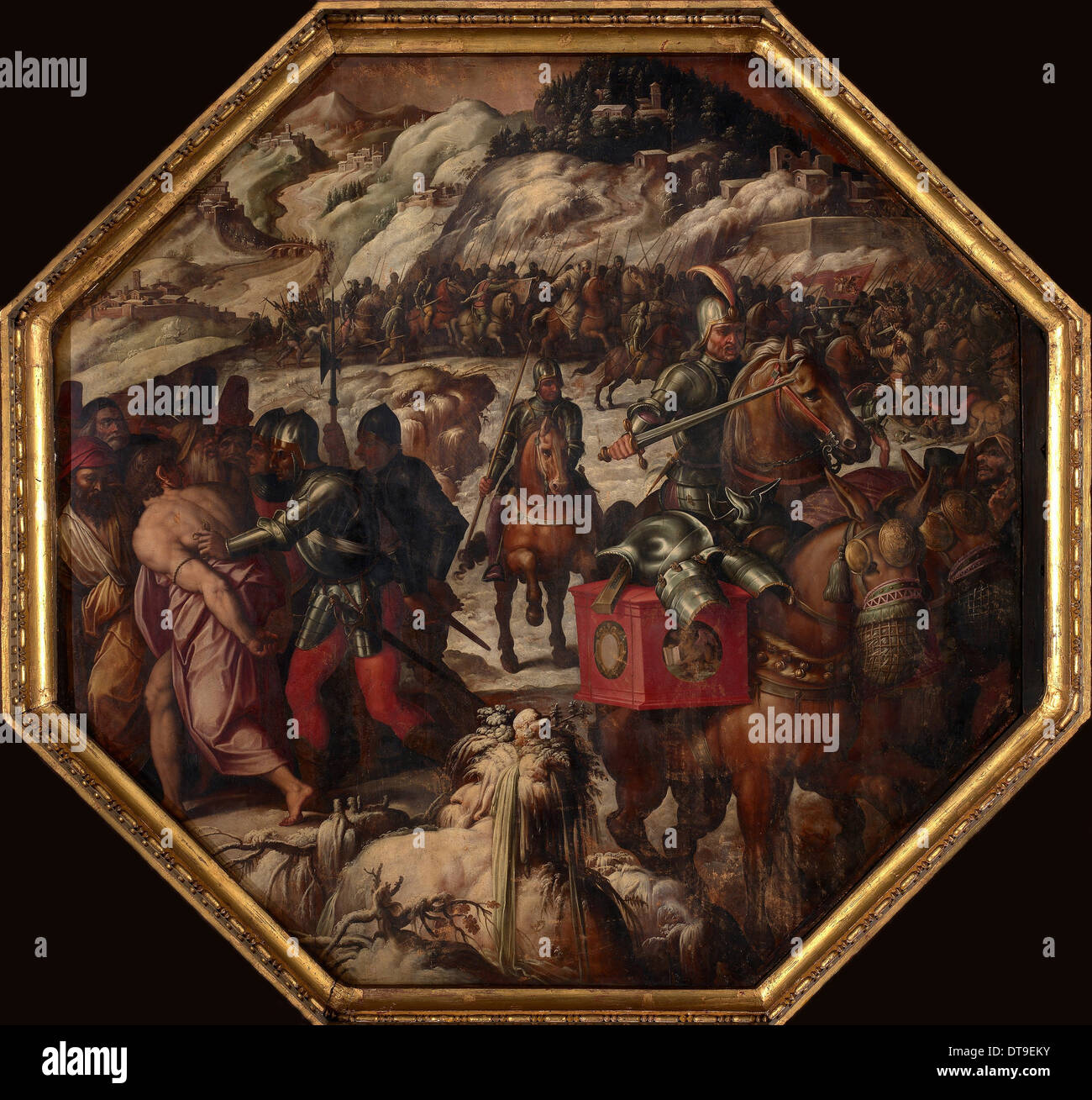 Defeat of the Venetians in Casentino, 1563-1565. Artist: Vasari, Giorgio (1511-1574) Stock Photo