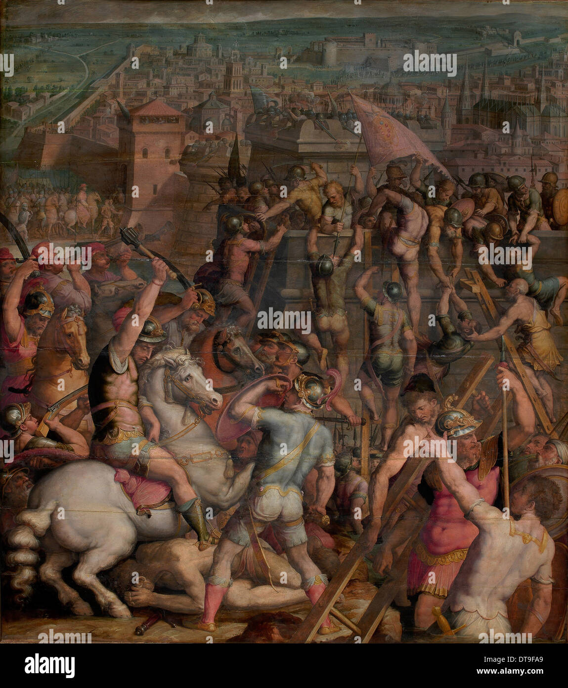 The taking of Milan, 1555-1562. Artist: Vasari, Giorgio (1511-1574) Stock Photo