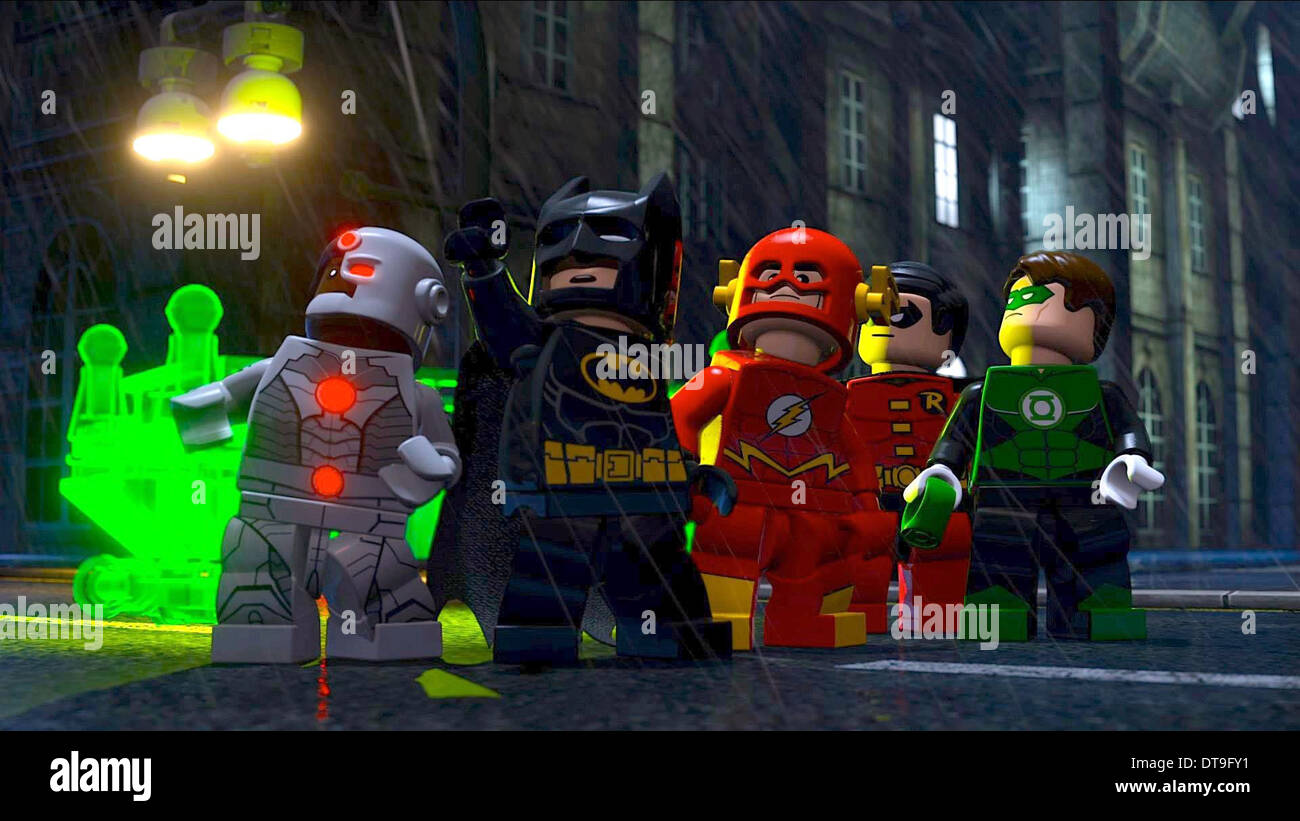 CYBORG, BATMAN, THE FLASH, ROBIN, GREEN LANTERN, LEGO BATMAN: THE MOVIE -  DC SUPER HEROES UNITE, 2013 Stock Photo - Alamy