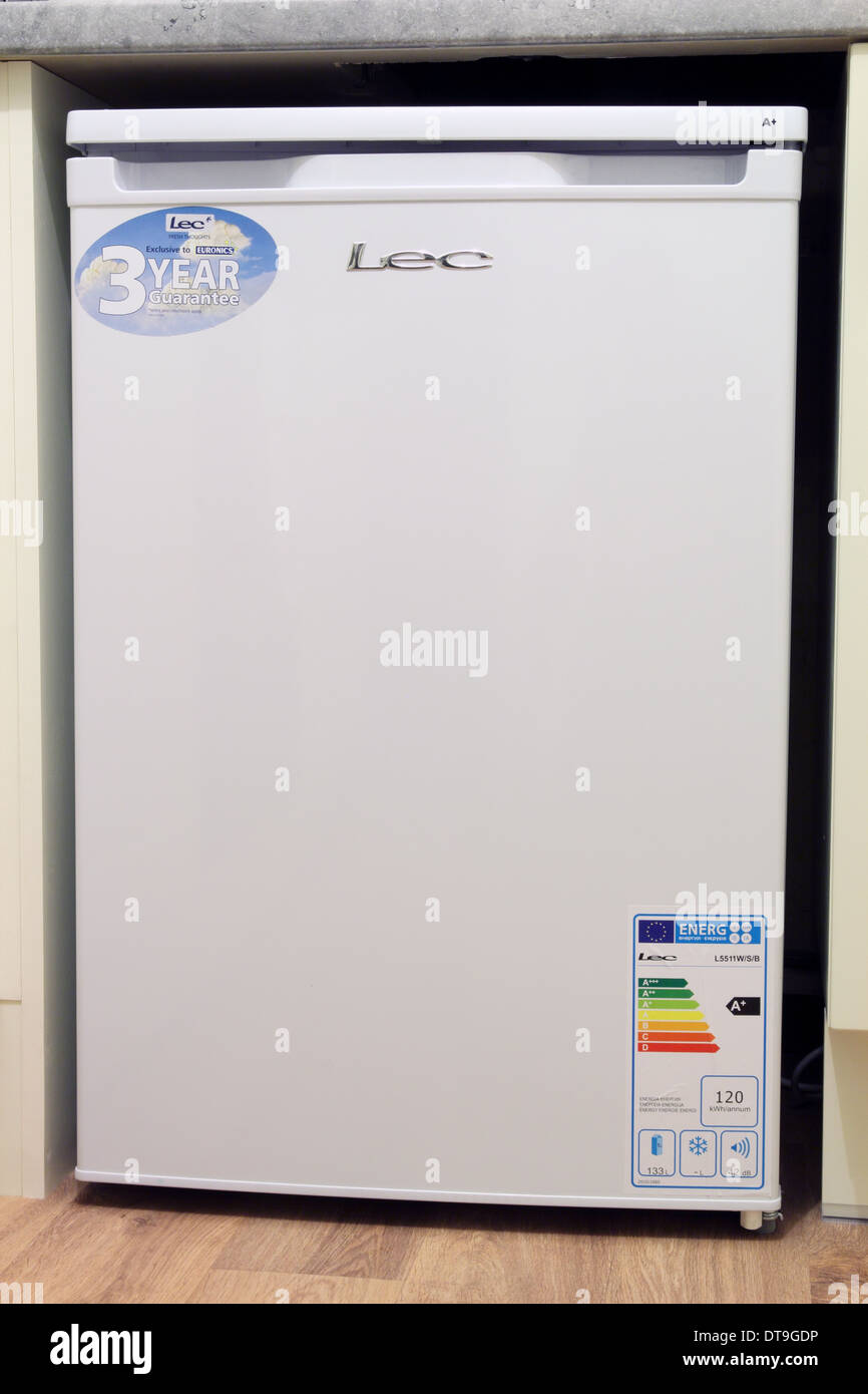 Brand New Lec Larder Refrigerator In A Kitchen Environment, UK Stock Photo