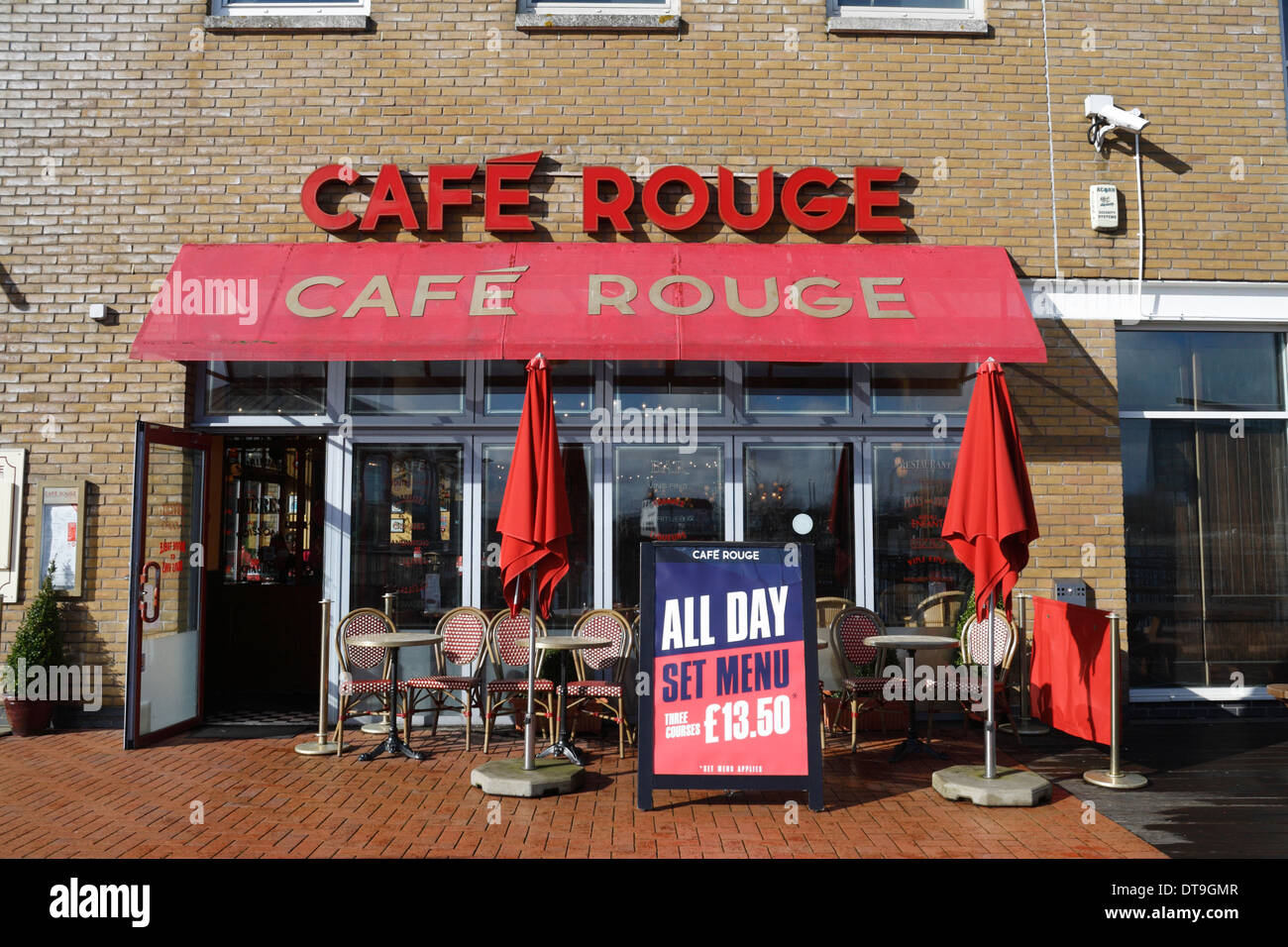 Cafe Rouge bar, restaurant in Cardiff Bay Wales UK Stock Photo