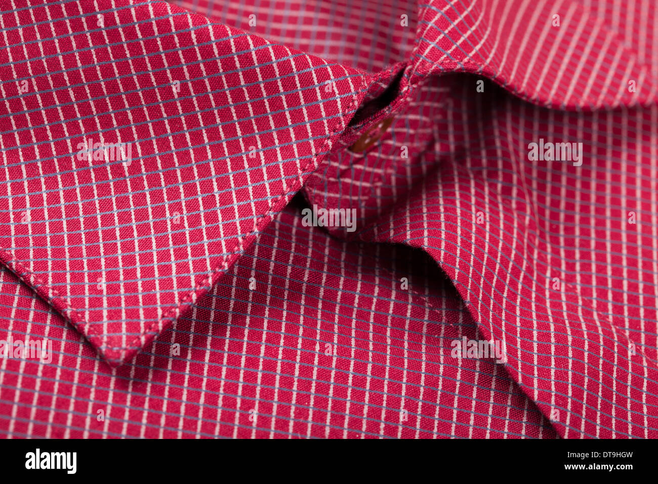 shirt collar macro closeup checkered Stock Photo