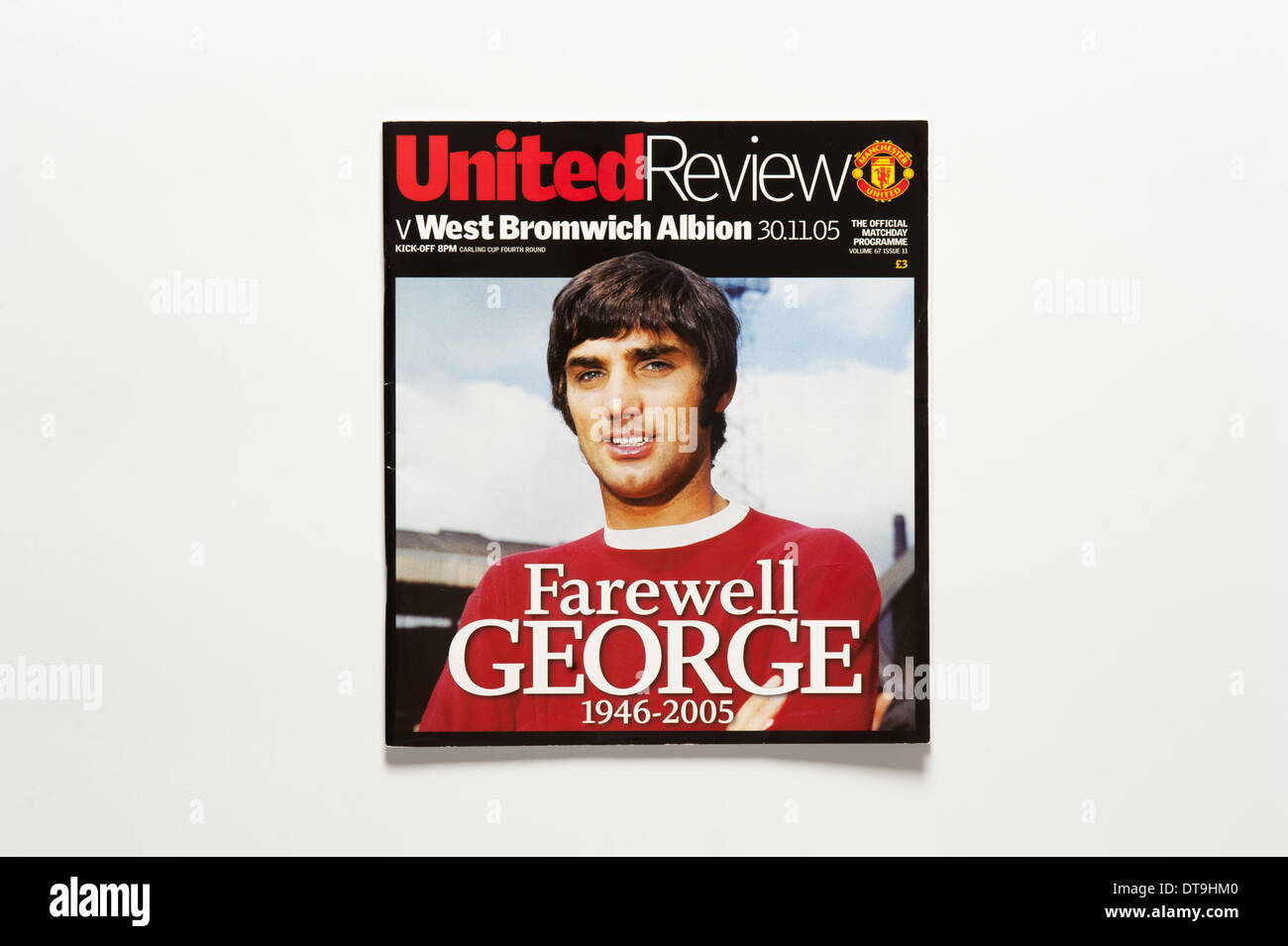 Manchester United vs WBA Programme. Farewell George Best. 30.11.05. Stock Photo