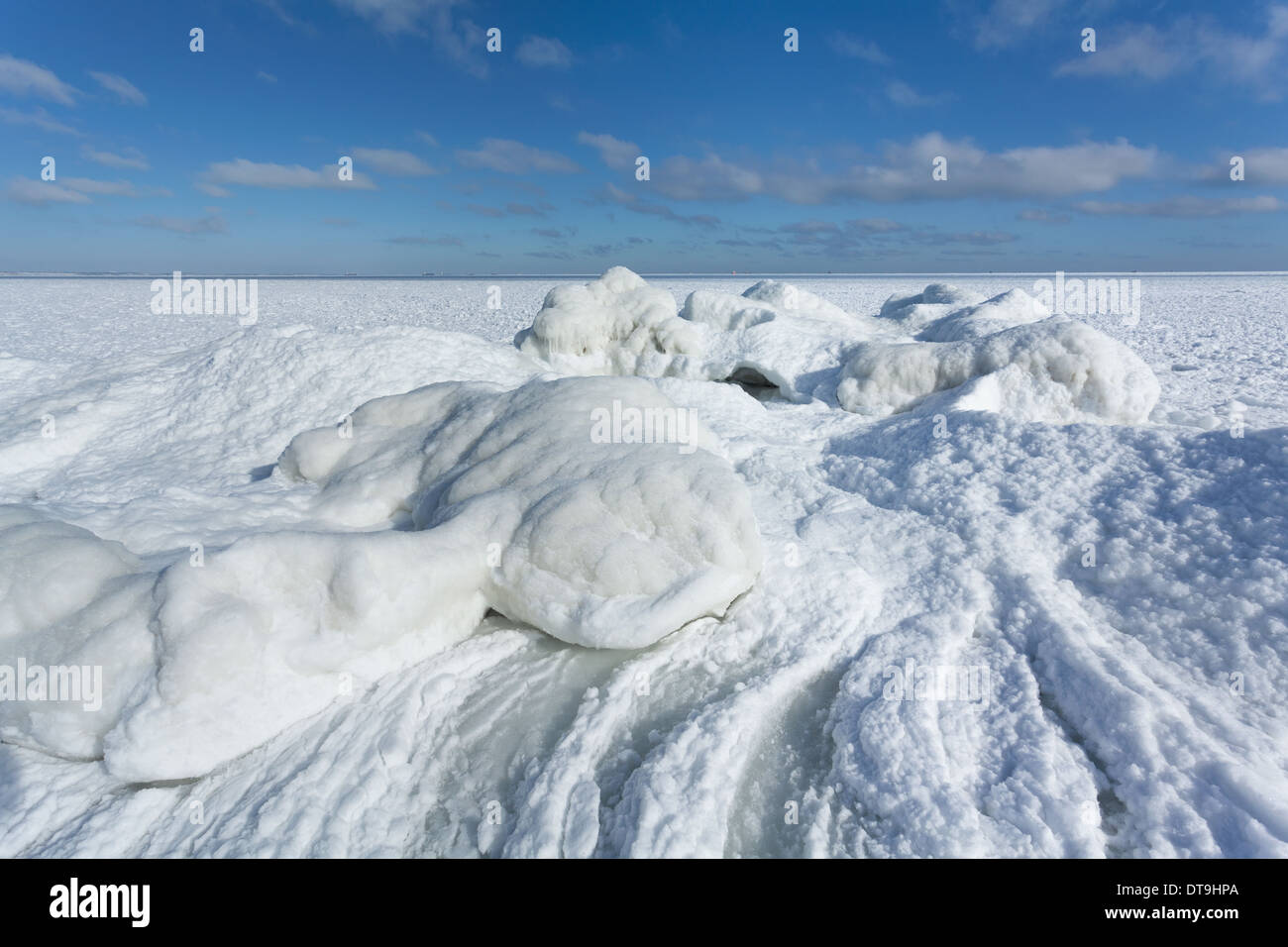 sea ice horizon sky wide Stock Photo