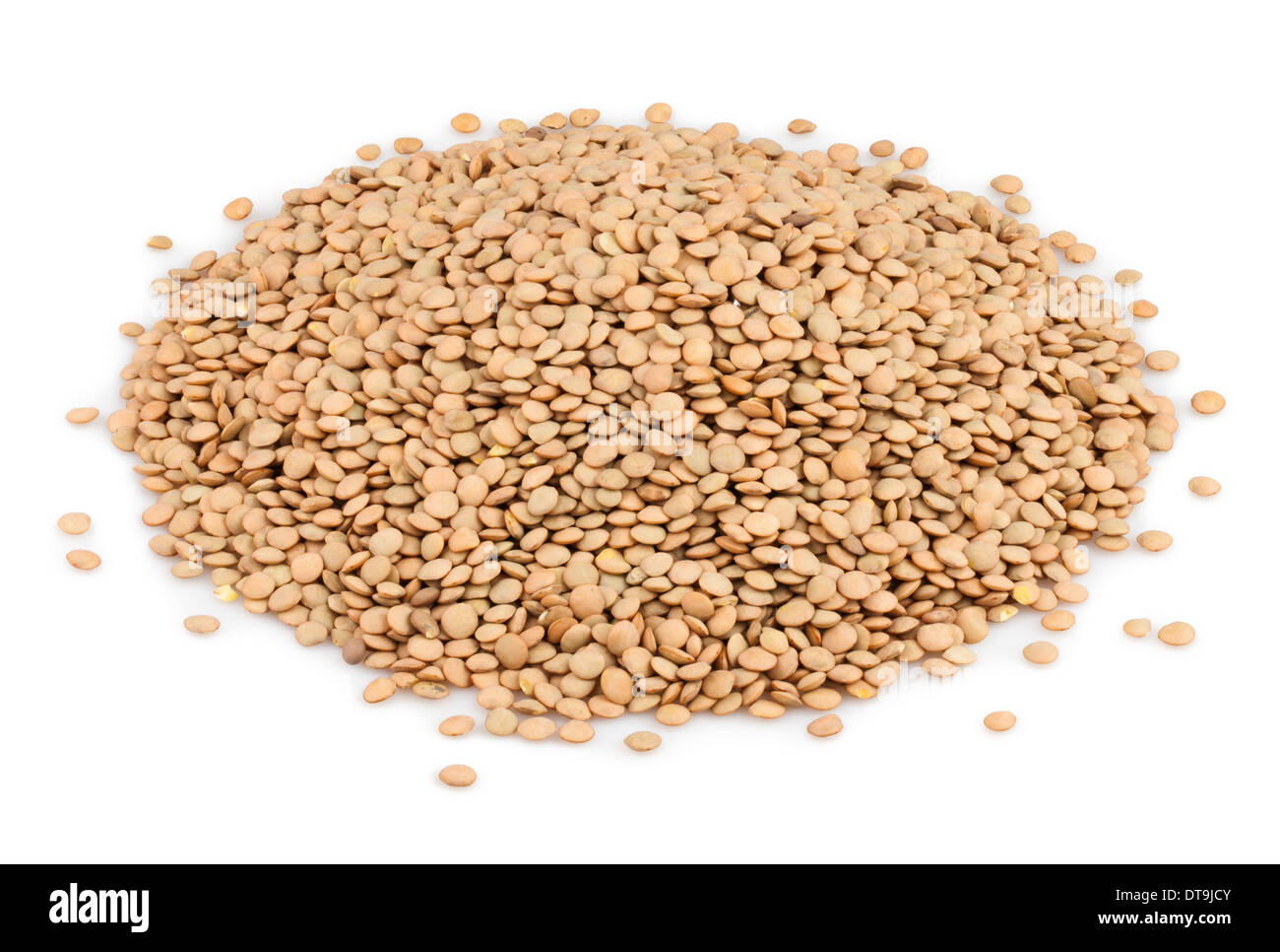lentils heap isolated on white Stock Photo
