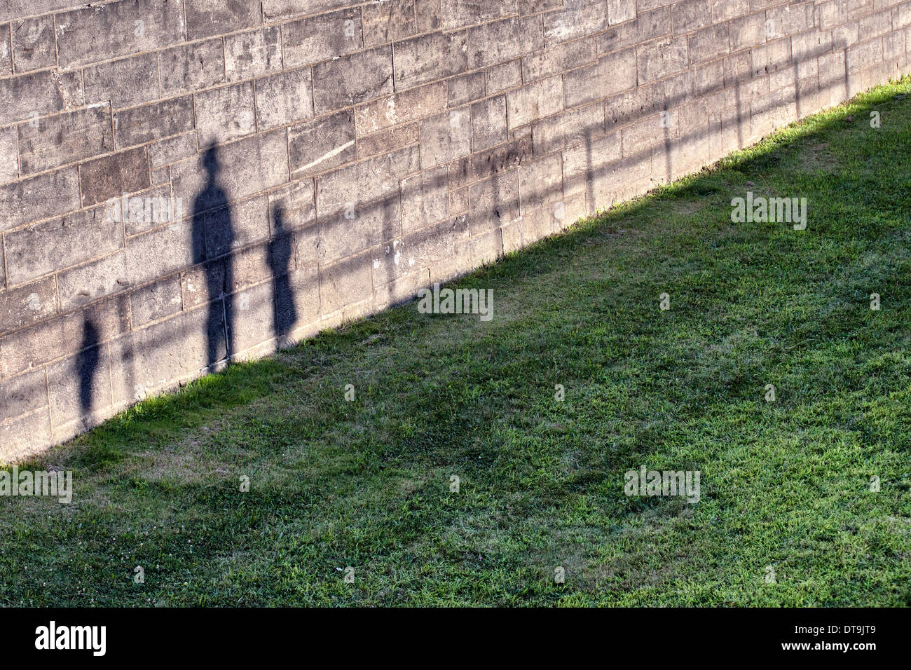 Shadows on the wall. Stock Photo