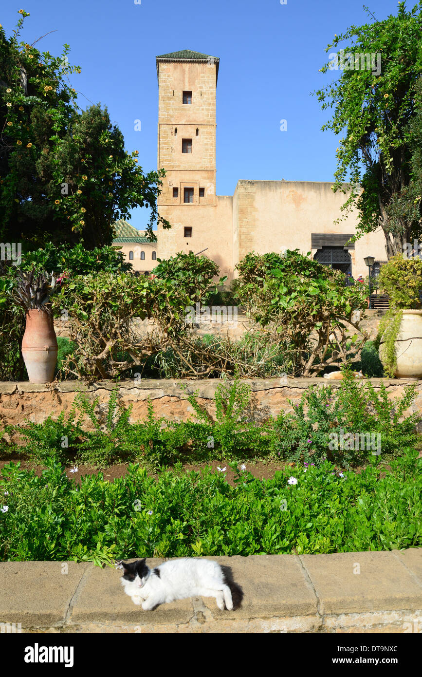 Garden in Kasbah of the Udayas (Qasbah des Oudaya), Rabat, Rabat-Salé-Zemmour-Zaer Region, Kingdom of Morocco Stock Photo