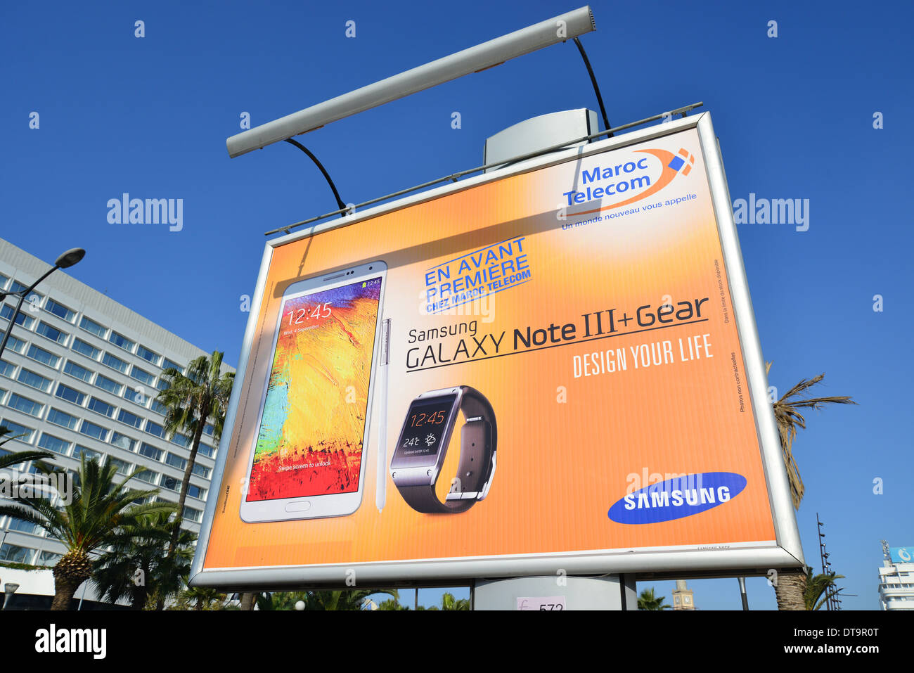 Advertising hoarding, Place des Nations Unies, Casa-Anfa District,  Casablanca, Grand Casablanca Region, Kingdom of Morocco Stock Photo - Alamy