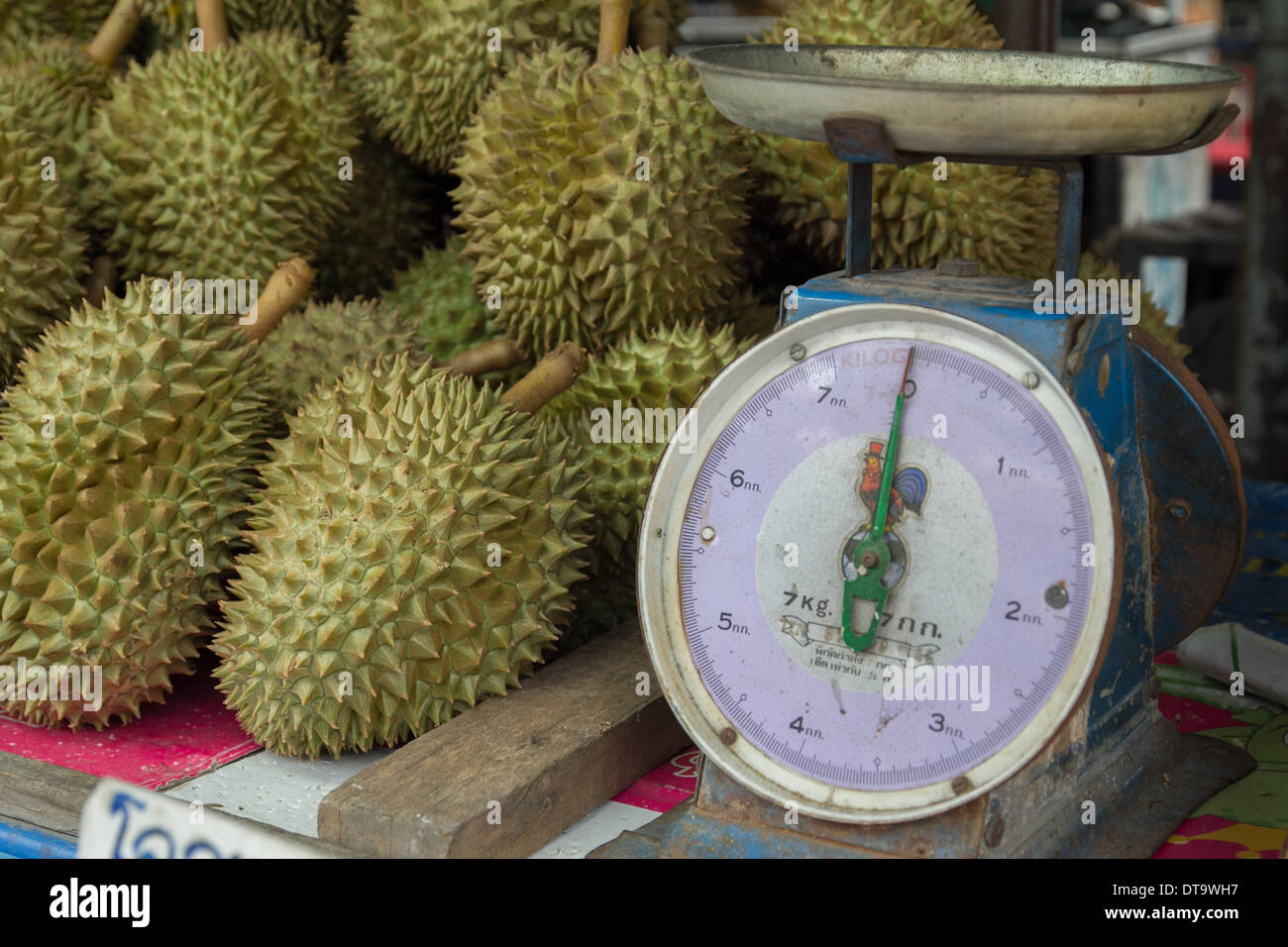 The queen of fruits in Thailand and Scales Stock Photo Alamy