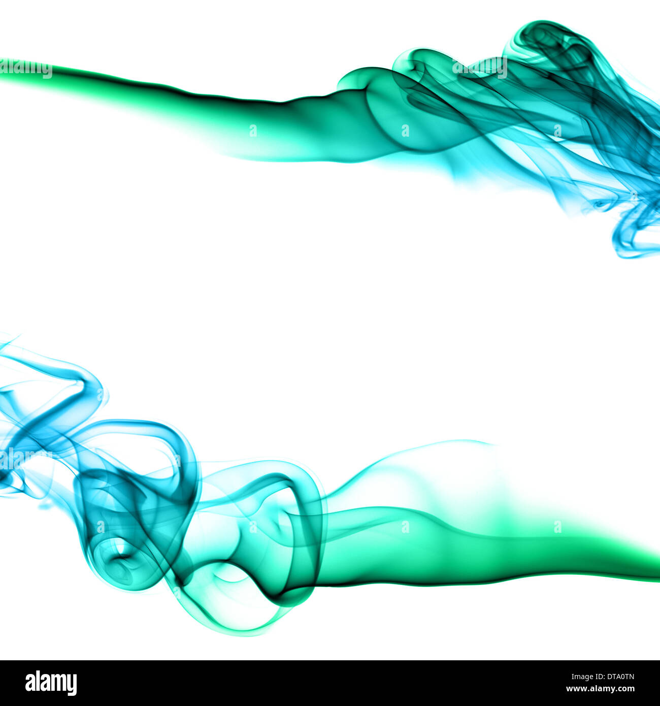 Abstract multi colored smoke puff isolated on white Stock Photo