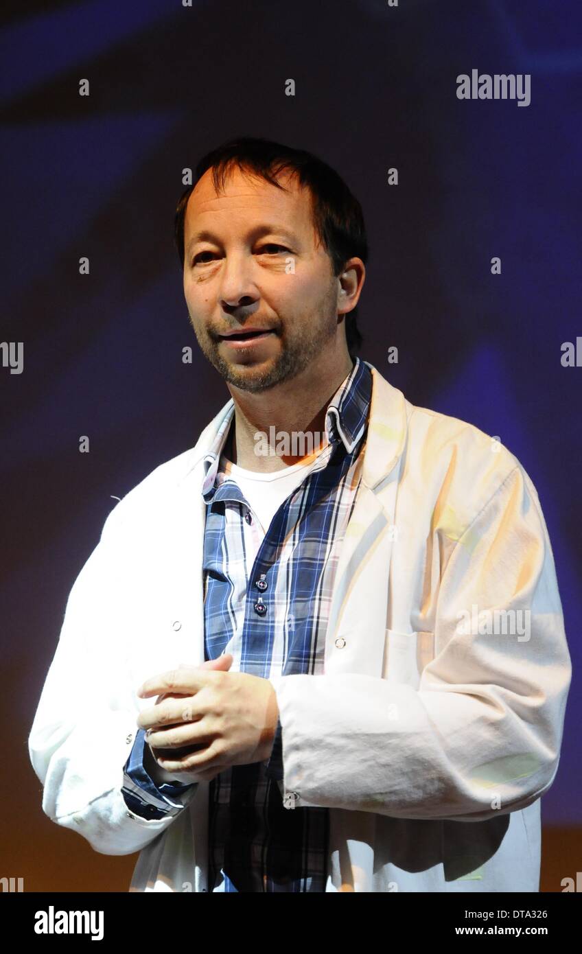 Swiss musician DJ Bobo assist in the show 'Volle Ladung' (fully charged) at the Oysseum in Cologne, Germany, 12 February 2014. Photo: Horst Galuschka Stock Photo