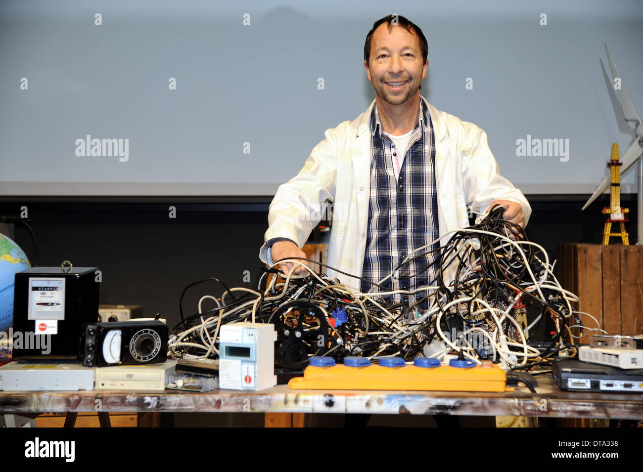 Swiss musician DJ Bobo assist in the show 'Volle Ladung' (fully charged) at the Oysseum in Cologne, Germany, 12 February 2014. Photo: Horst Galuschka Stock Photo