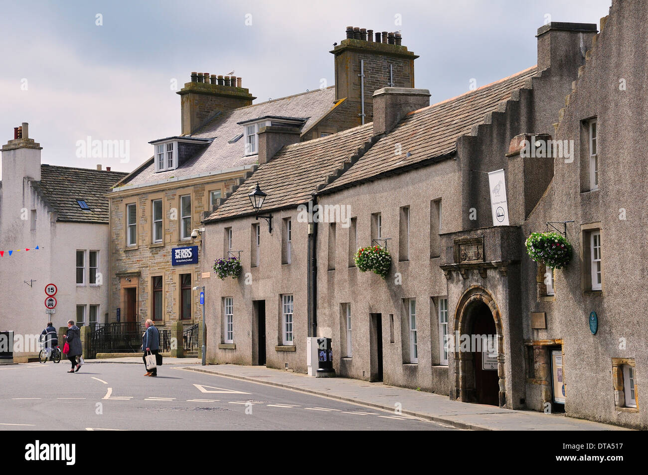 Typical row of houses on Broad Street, Kirkwall, Mainland, Orkney Stock