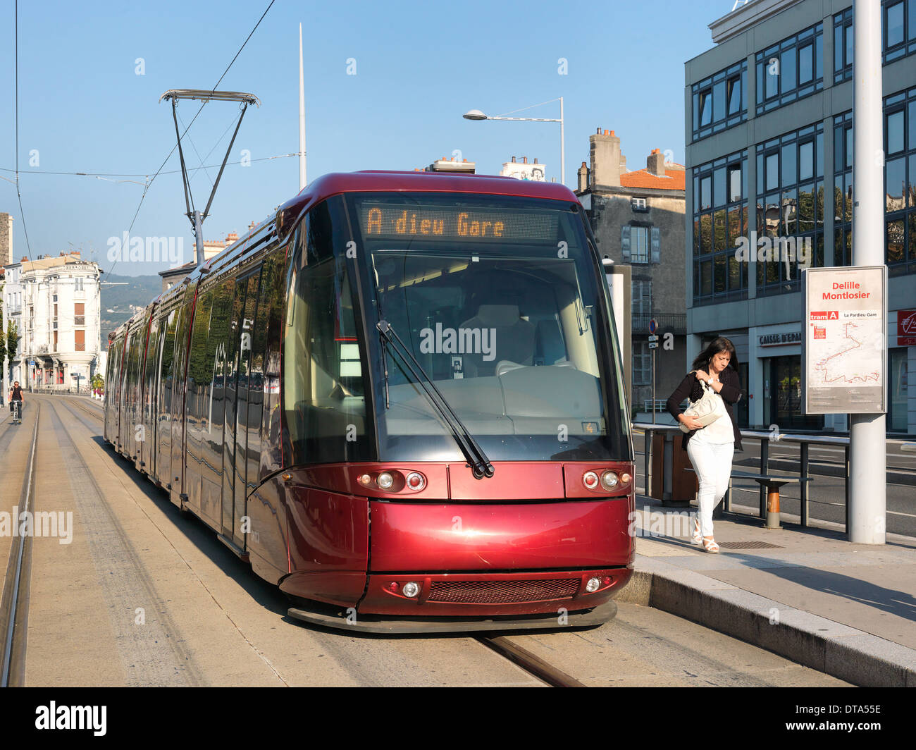 Clermont- Ferrand, France, tram at the station Delille Montlosier Stock Photo