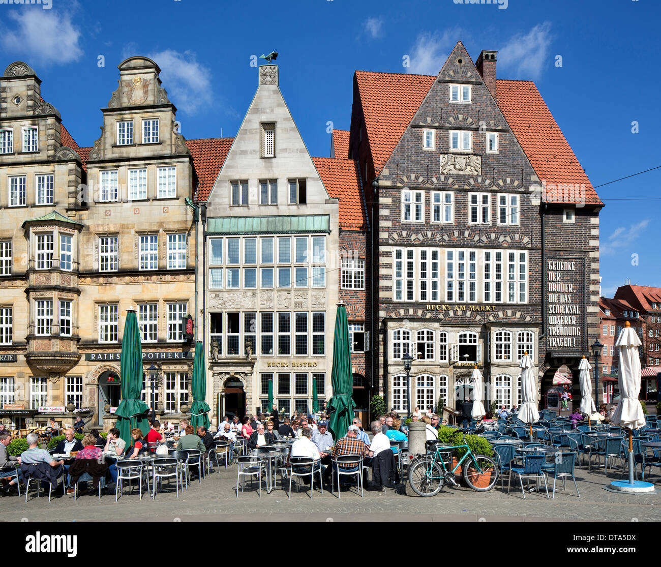 Historic commercial buildings, Markt square, Bremen, Germany Stock Photo