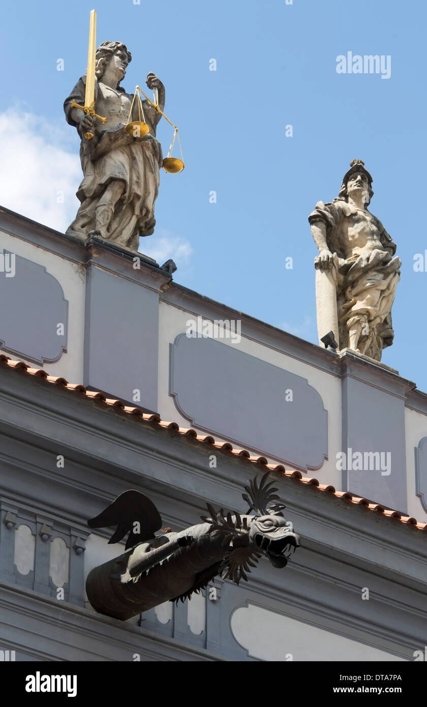 Ceske Budejowice, Budweis, Marktplatz, Premysla-Platz, Rathaus Stock Photo