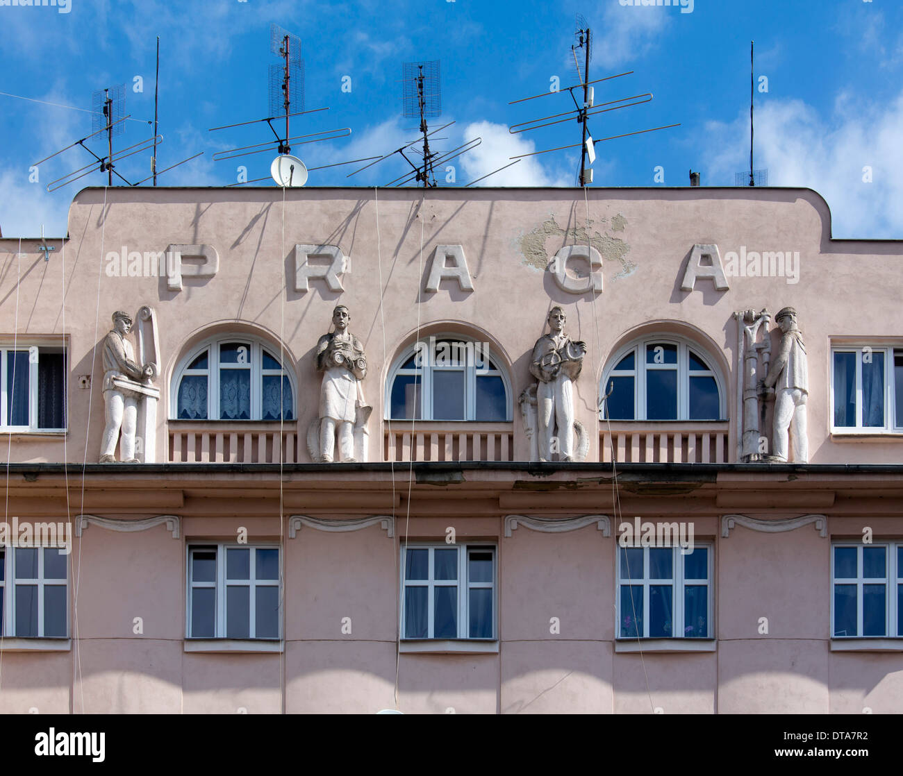 Tabor, Wohnhaus Praga Stock Photo