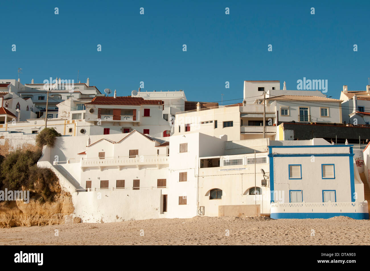 beachside villas in Carvoeiro, Portugal Stock Photo